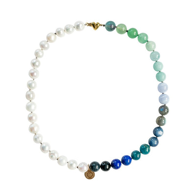Gemstone Necklace | Pearl Collier Ocean Breeze - Bohemian Royalties