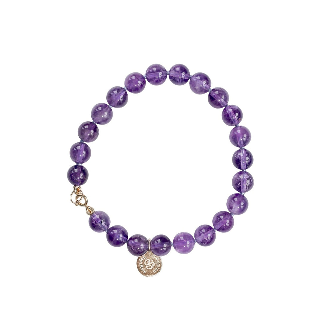 Satin Crystals Amethyst Bracelet 11mm Boutique Rich Dark Purple India | Ubuy